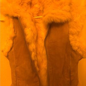 Women's Tan Faux Fur Vest